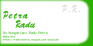 petra radu business card